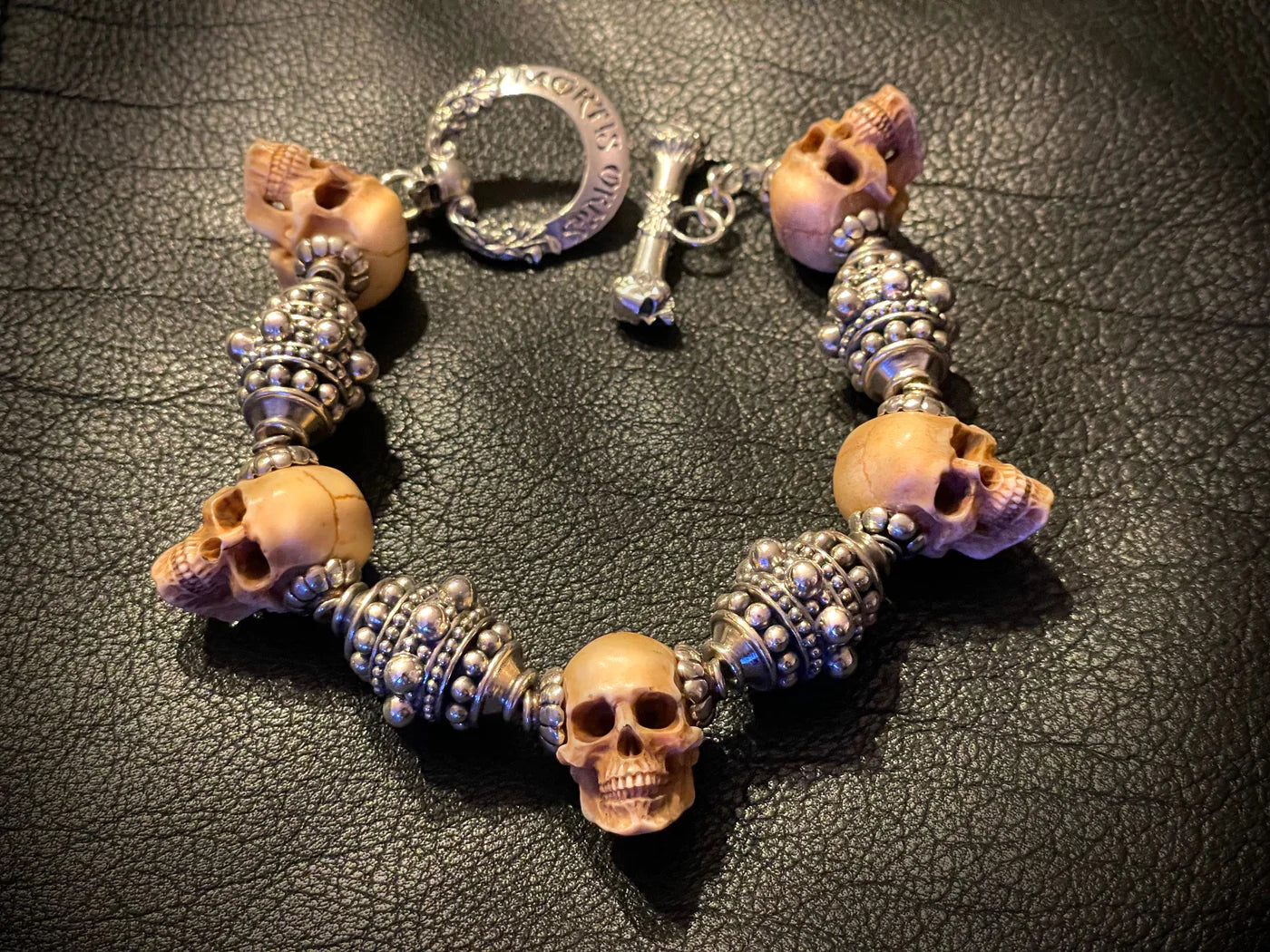 Mortis Ores Antler Skull & Babylon Bead Bracelet