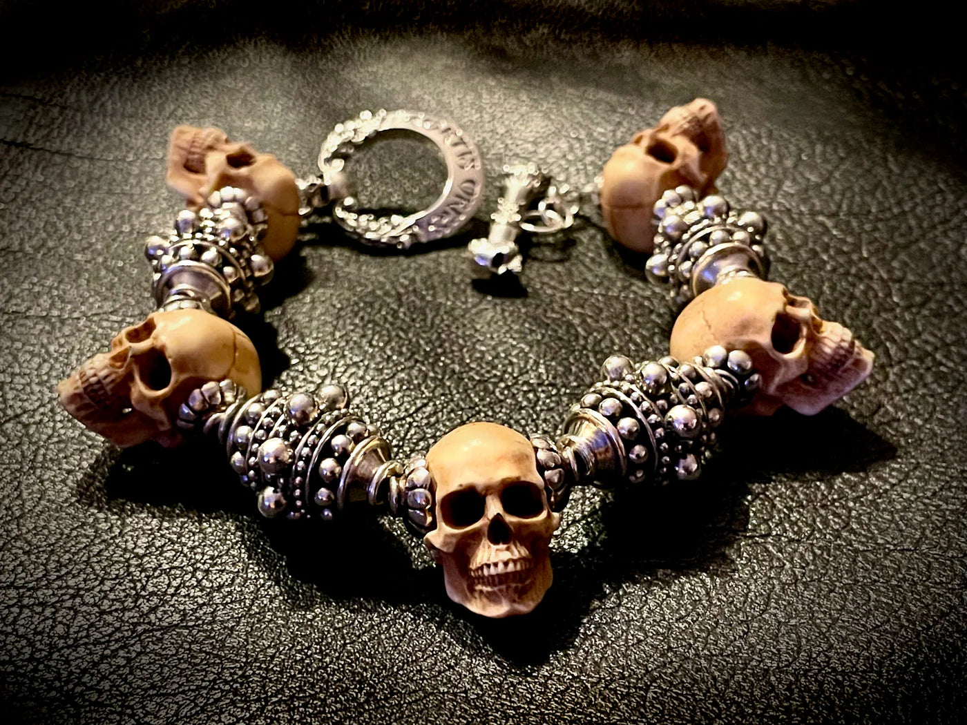 Mortis Ores Antler Skull & Babylon Bead Bracelet