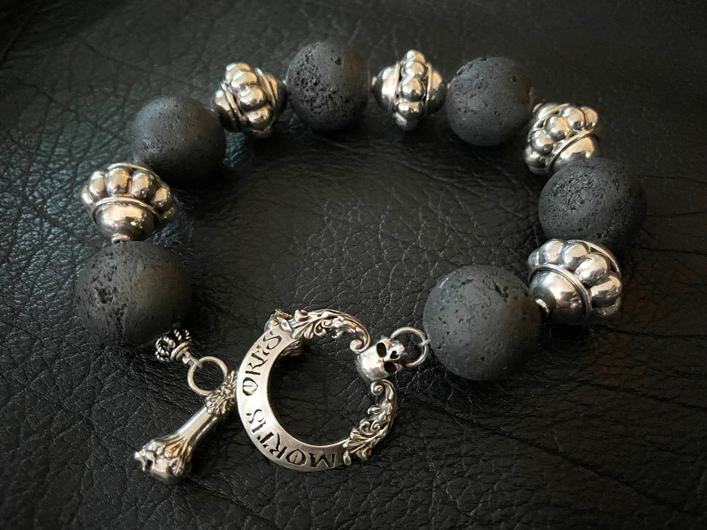 Black Lava Mala Chain Bracelet