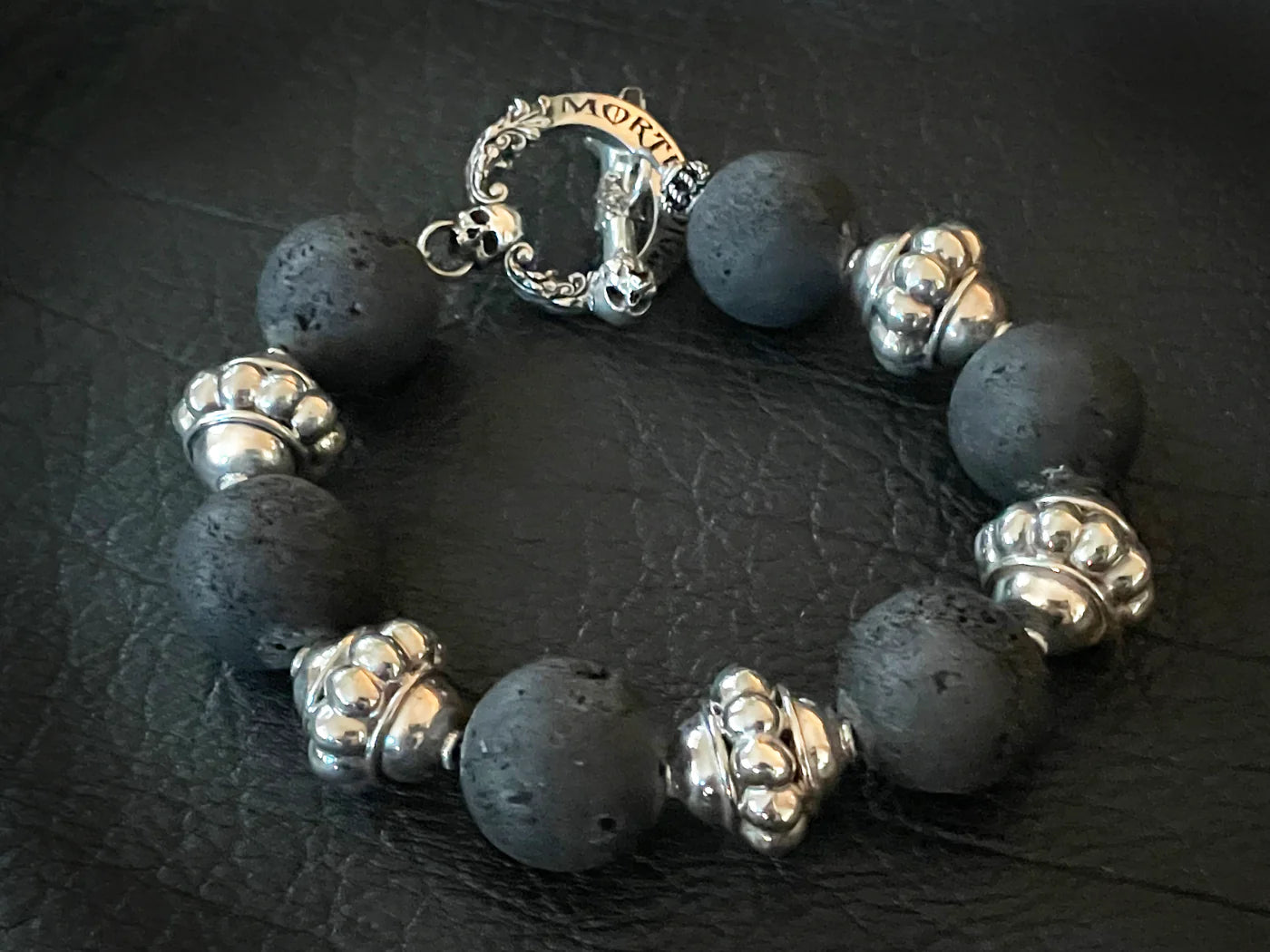 Black Lava Mala Chain Bracelet