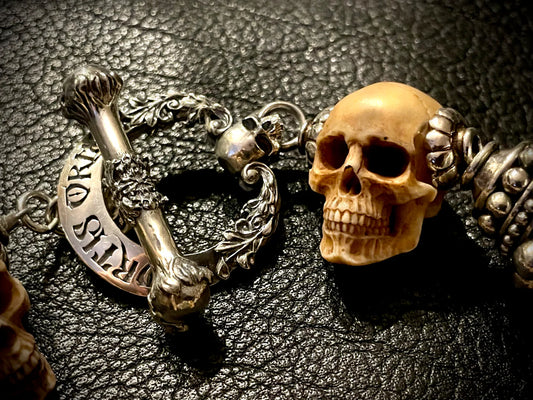 Mortis Ores Antler Skull & Babylon Bead Bracelet